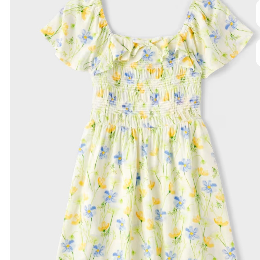 Place Floral Dress in Yellow and Blue